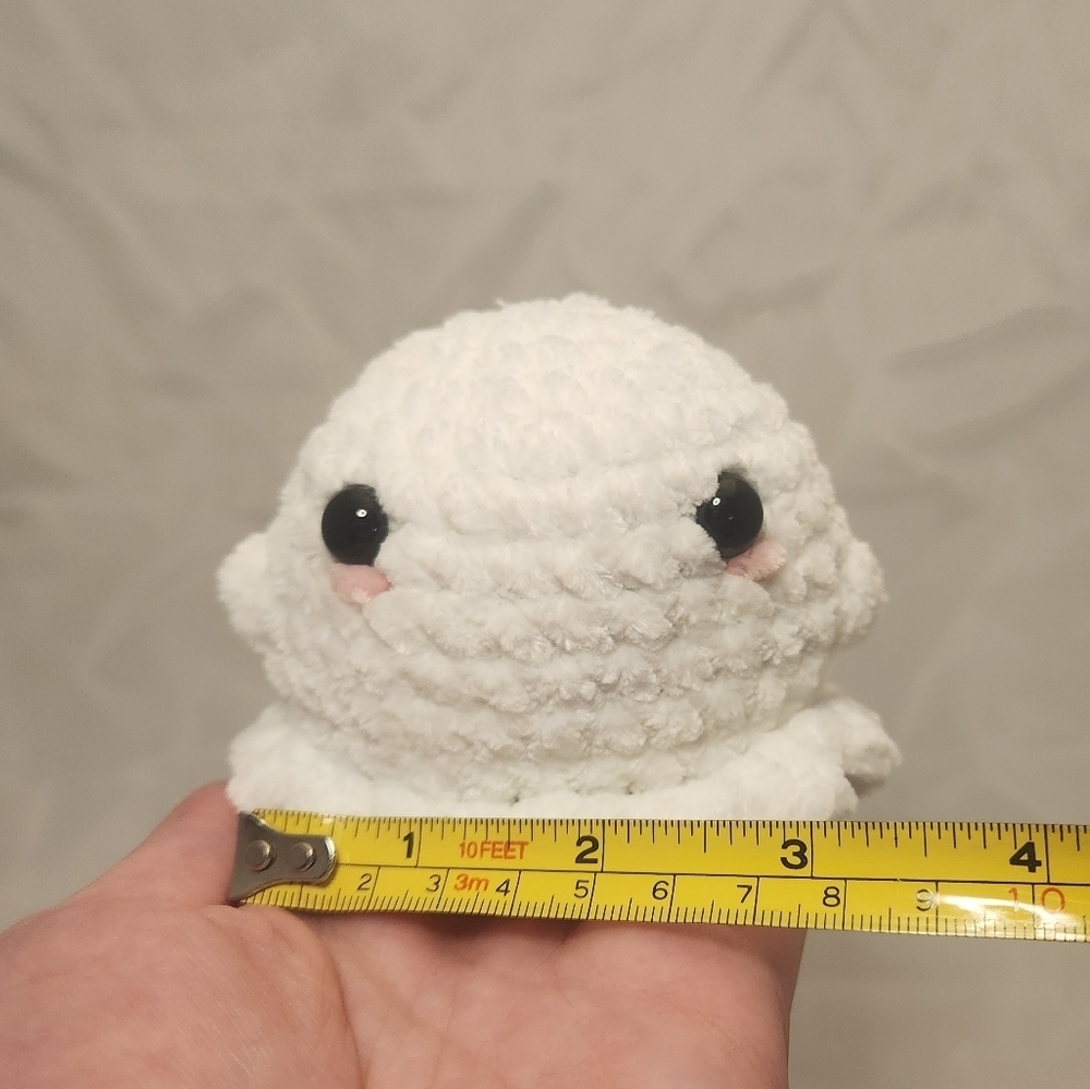 3" Handmade By Skylar Crochet Pocket Ghost Plush Stuffed Animal - Picture 8 of 8